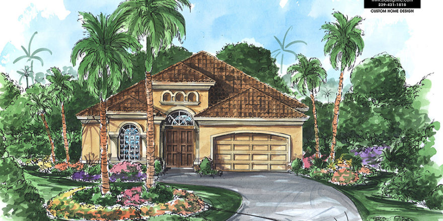 Narrow Lot Mediterranean House Plan South Florida Design