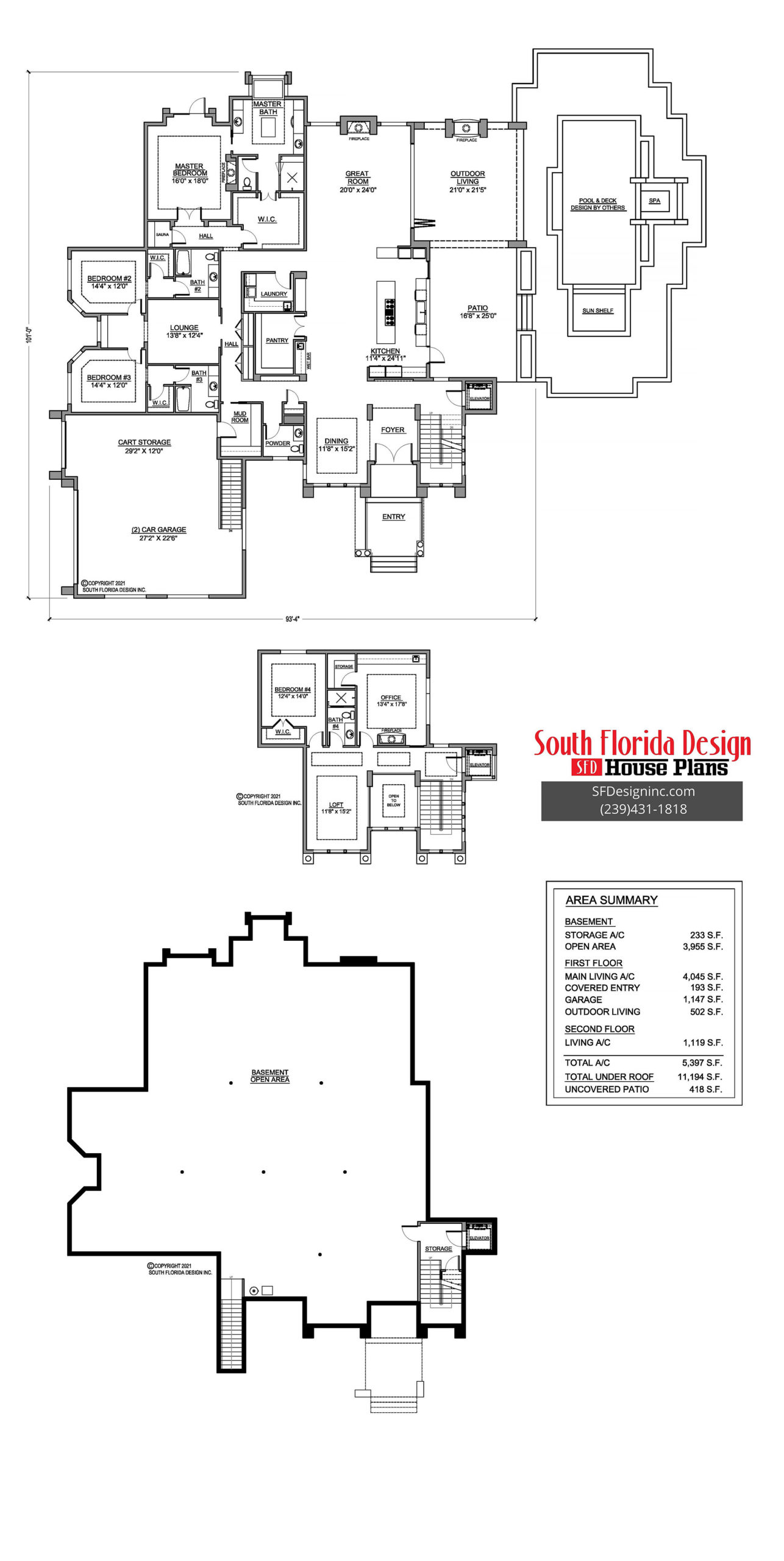 South Florida Design Bluffington Manor House Plan (G2-5397-S)