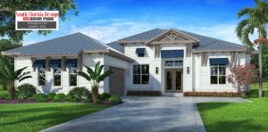 2242sf Olde Florida House Plan front elevation rendering