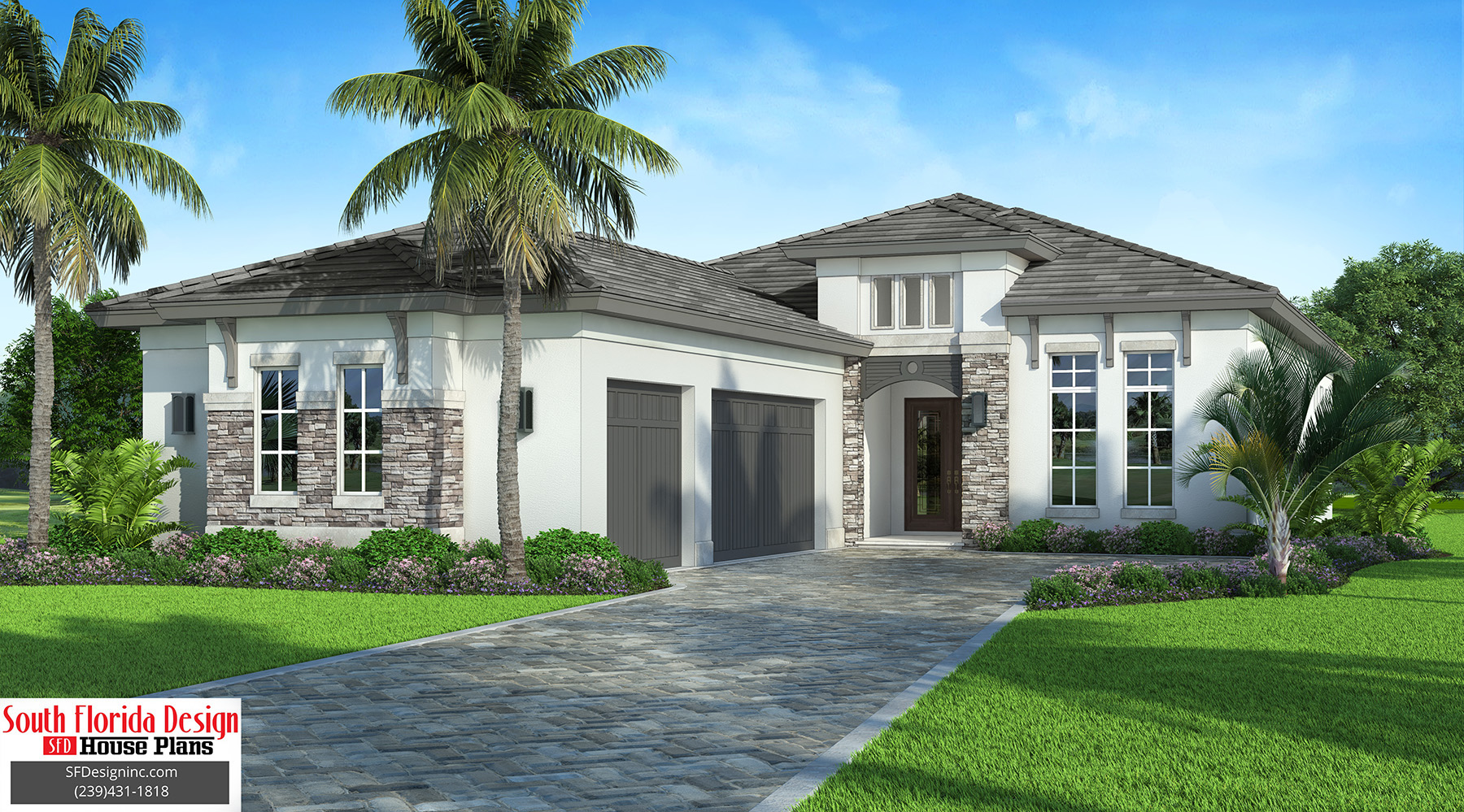 Color front elevation a image of a 3026sf narrow lot house plan