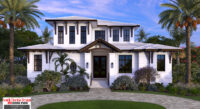 Color front elevation rendering of a 2-story 4734sf house plan