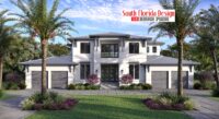 Color front elevation rendering of a 2-story 5432sf house plan