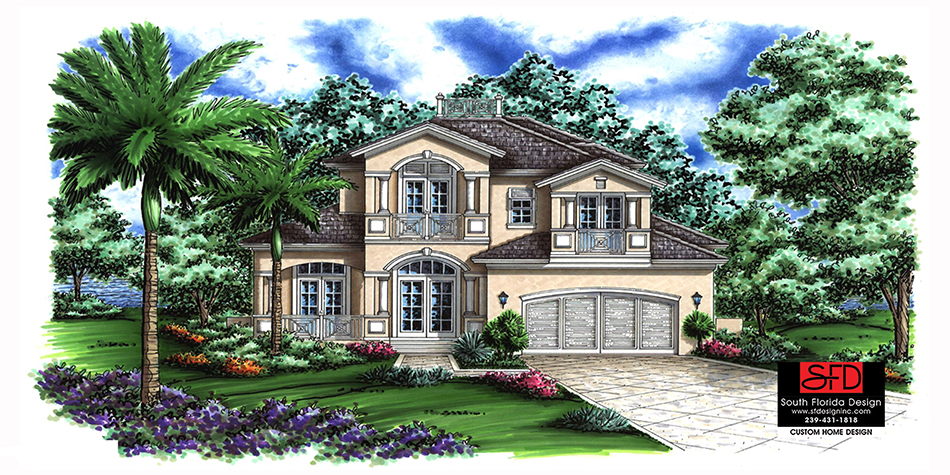 Key Largo II 2-Story Coastal house plan | South Florida Design located in Southwest Florida | www.SFDesigninc.com