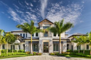 View of the front elevation of a 2-story 9244sf luxury house plan
