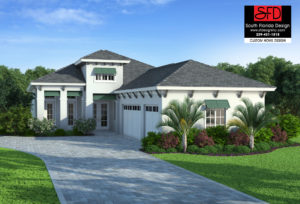 Coastal Contemporary 1-Story Home Design/Elevation B
