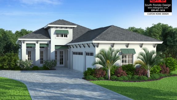 Coastal Contemporary 1-Story Home Design/Elevation B