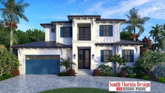 Color rendering of the front elevation of a 2-story 3292sf house plan